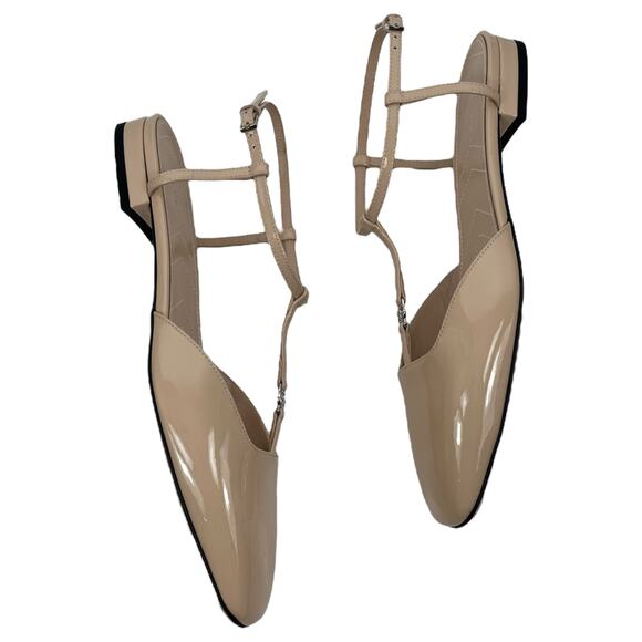 Gucci Double GG T Strap Patent Leather Ballet Flat Skin Rose Size 39.5 - Picture 6 of 15